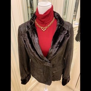 Armani crush velvet-lined jacket